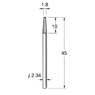 日本精密機械工作（株） 軸付電着ダイヤモンド砥石 軸径φ2.34 D 軸付電着ダイヤモンド砥石 D1518