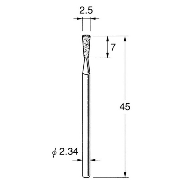 日本精密機械工作（株） 軸付電着ダイヤモンド砥石 軸径φ2.34 D 軸付電着ダイヤモンド砥石 D1625