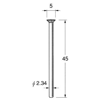 日本精密機械工作（株） 軸付電着ダイヤモンド砥石 軸径φ2.34 D 軸付電着ダイヤモンド砥石 D1650