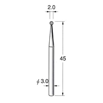 日本精密機械工作（株） 軸付電着ダイヤモンド砥石 軸径φ3 D 軸付電着ダイヤモンド砥石 D3020