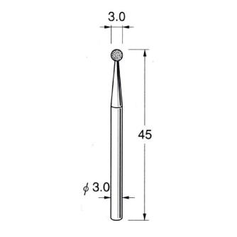 日本精密機械工作（株） 軸付電着ダイヤモンド砥石 軸径φ3 D 軸付電着ダイヤモンド砥石 D3030