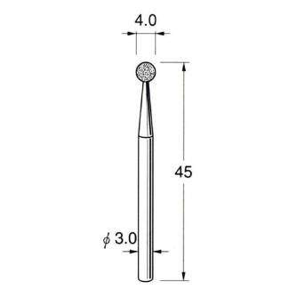 日本精密機械工作（株） 軸付電着ダイヤモンド砥石 軸径φ3 D 軸付電着ダイヤモンド砥石 D3040