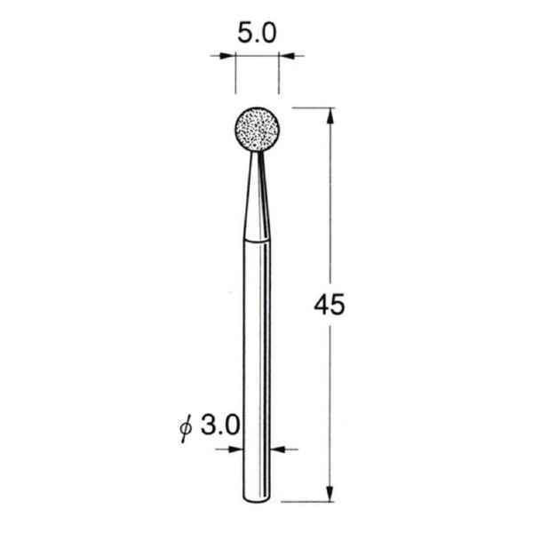 日本精密機械工作（株） 軸付電着ダイヤモンド砥石 軸径φ3 D 軸付電着ダイヤモンド砥石 D3050