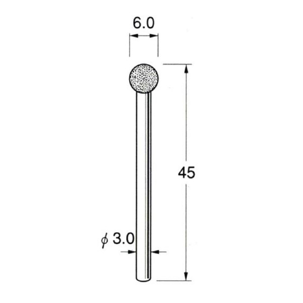 日本精密機械工作（株） 軸付電着ダイヤモンド砥石 軸径φ3 D 軸付電着ダイヤモンド砥石 D3060