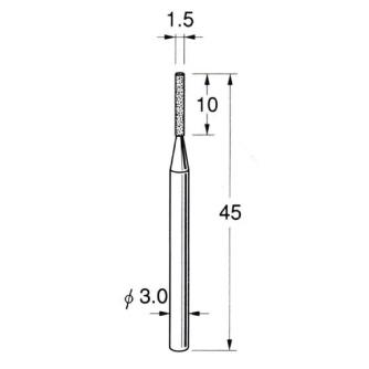 日本精密機械工作（株） 軸付電着ダイヤモンド砥石 軸径φ3 D 軸付電着ダイヤモンド砥石 D3115