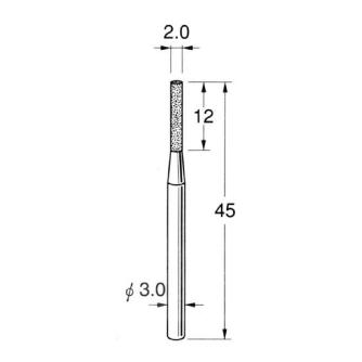 日本精密機械工作（株） 軸付電着ダイヤモンド砥石 軸径φ3 D 軸付電着ダイヤモンド砥石 D3120