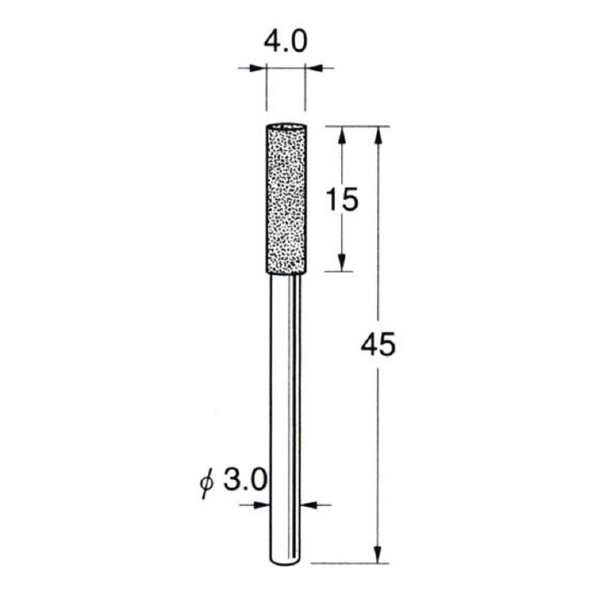 日本精密機械工作（株） 軸付電着ダイヤモンド砥石 軸径φ3 D 軸付電着ダイヤモンド砥石 D3140