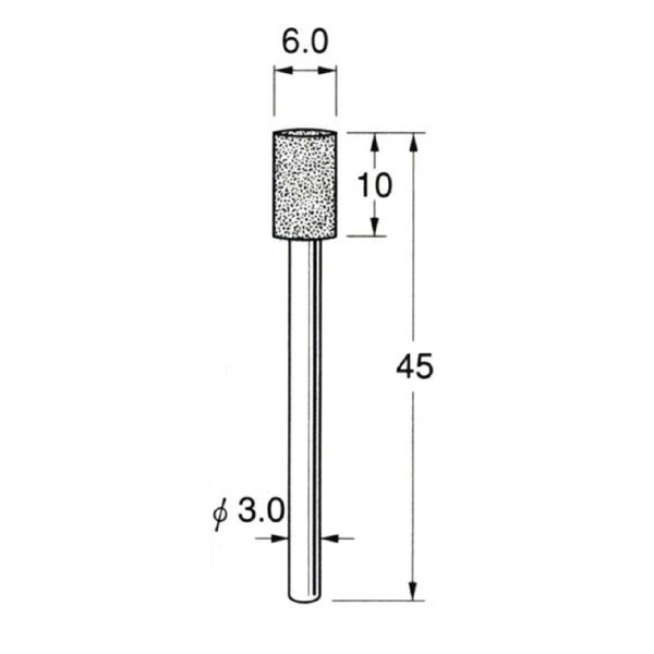 日本精密機械工作（株） 軸付電着ダイヤモンド砥石 軸径φ3 D 軸付電着ダイヤモンド砥石 D3160