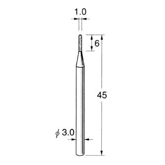 日本精密機械工作（株） 軸付電着ダイヤモンド砥石 軸径φ3 D 軸付電着ダイヤモンド砥石 D3210