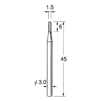 日本精密機械工作（株） 軸付電着ダイヤモンド砥石 軸径φ3 D 軸付電着ダイヤモンド砥石 D3215