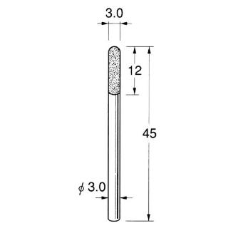 日本精密機械工作（株） 軸付電着ダイヤモンド砥石 軸径φ3 D 軸付電着ダイヤモンド砥石 D3230