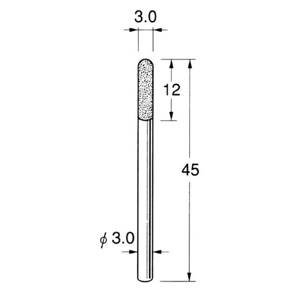 日本精密機械工作（株） 軸付電着ダイヤモンド砥石 軸径φ3 D 軸付電着ダイヤモンド砥石 D3230