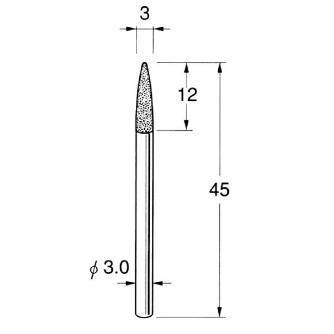 日本精密機械工作（株） 軸付電着ダイヤモンド砥石 軸径φ3 D 軸付電着ダイヤモンド砥石 D3330