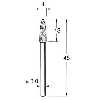 日本精密機械工作（株） 軸付電着ダイヤモンド砥石 軸径φ3 D 軸付電着ダイヤモンド砥石 D3340