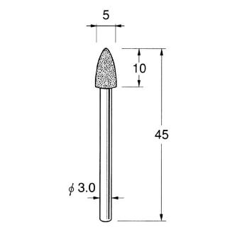 日本精密機械工作（株） 軸付電着ダイヤモンド砥石 軸径φ3 D 軸付電着ダイヤモンド砥石 D3350