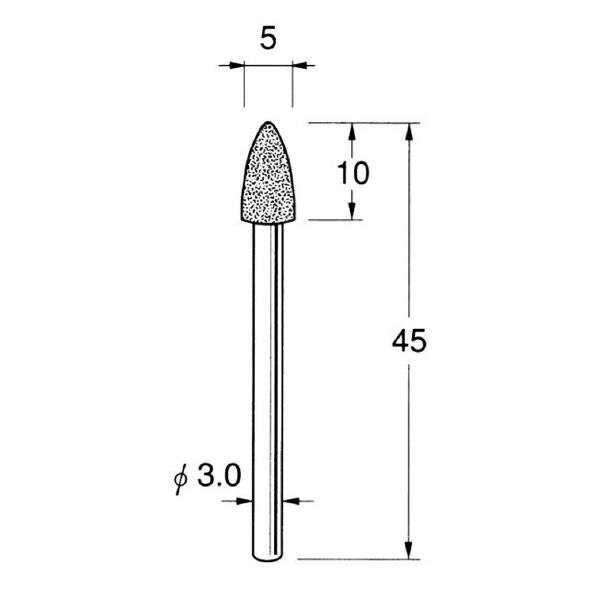 日本精密機械工作（株） 軸付電着ダイヤモンド砥石 軸径φ3 D 軸付電着ダイヤモンド砥石 D3350