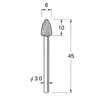 日本精密機械工作（株） 軸付電着ダイヤモンド砥石 軸径φ3 D 軸付電着ダイヤモンド砥石 D3360