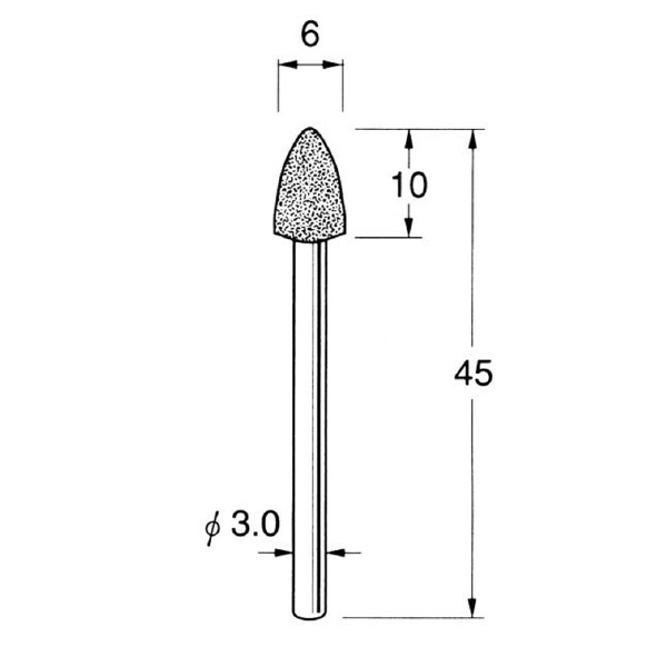 日本精密機械工作（株） 軸付電着ダイヤモンド砥石 軸径φ3 D 軸付電着ダイヤモンド砥石 D3360