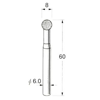 日本精密機械工作（株） 軸付電着ダイヤモンド砥石 軸径φ6 D 軸付電着ダイヤモンド砥石 D4608