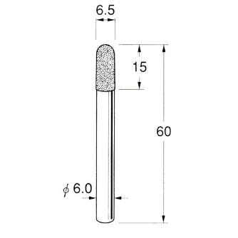日本精密機械工作（株） 軸付電着ダイヤモンド砥石 軸径φ6 D 軸付電着ダイヤモンド砥石 D4626