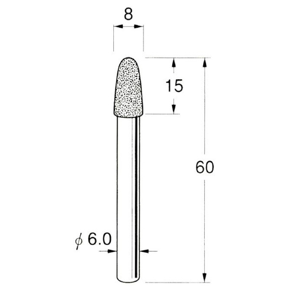 日本精密機械工作（株） 軸付電着ダイヤモンド砥石 軸径φ6 D 軸付電着ダイヤモンド砥石 D4638