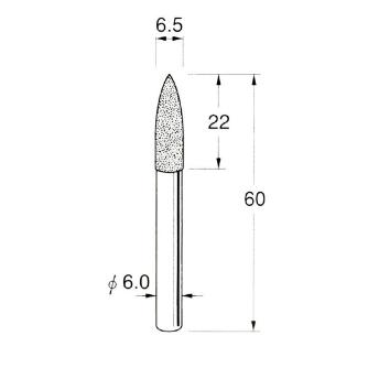 日本精密機械工作（株） 軸付電着ダイヤモンド砥石 軸径φ6 D 軸付電着ダイヤモンド砥石 D4646