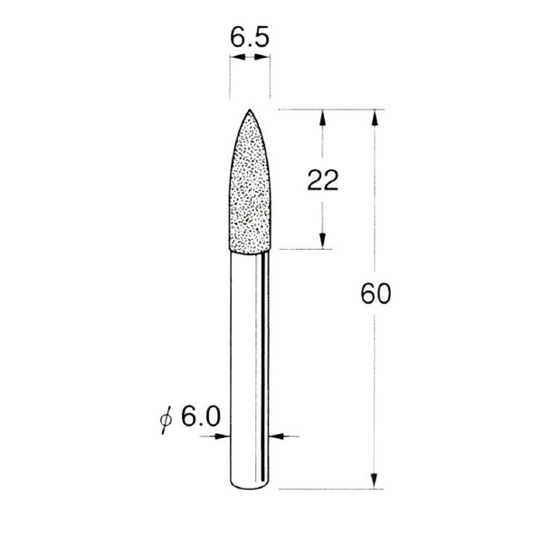 日本精密機械工作（株） 軸付電着ダイヤモンド砥石 軸径φ6 D 軸付電着ダイヤモンド砥石 D4646