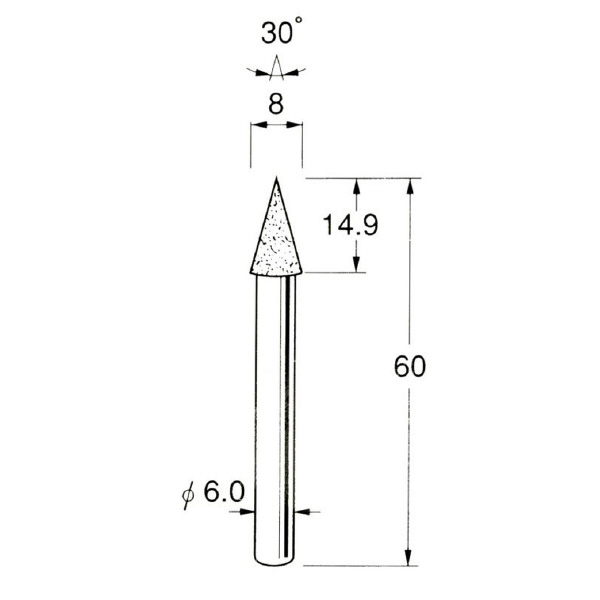 日本精密機械工作（株） 軸付電着ダイヤモンド砥石 軸径φ6 D 軸付電着ダイヤモンド砥石 D4658