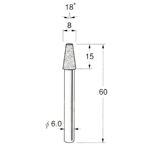 日本精密機械工作（株） 軸付電着ダイヤモンド砥石 軸径φ6 D 軸付電着ダイヤモンド砥石 D4668