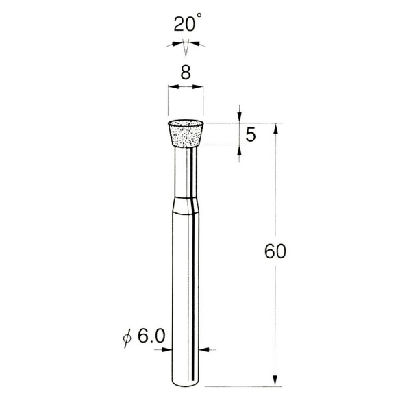 日本精密機械工作（株） 軸付電着ダイヤモンド砥石 軸径φ6 D 軸付電着ダイヤモンド砥石 D4678