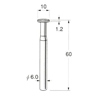 日本精密機械工作（株） 軸付電着ダイヤモンド砥石 軸径φ6 D 軸付電着ダイヤモンド砥石 D4681
