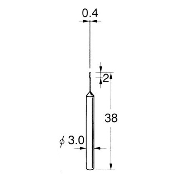 日本精密機械工作（株） 機械研削用軸付電着ダイヤモンド砥石 軸径φ3 D 機械研削用軸付電着ダイヤモンド砥石 D5304