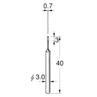 日本精密機械工作（株） 機械研削用軸付電着ダイヤモンド砥石 軸径φ3 D 機械研削用軸付電着ダイヤモンド砥石 D5307