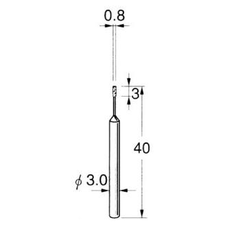 日本精密機械工作（株） 機械研削用軸付電着ダイヤモンド砥石 軸径φ3 D 機械研削用軸付電着ダイヤモンド砥石 D5308