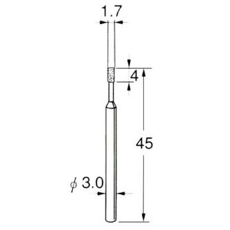 日本精密機械工作（株） 機械研削用軸付電着ダイヤモンド砥石 軸径φ3 D 機械研削用軸付電着ダイヤモンド砥石 D5317
