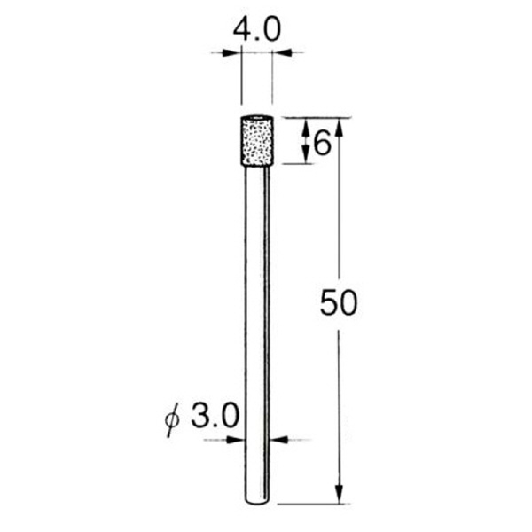 日本精密機械工作（株） 機械研削用軸付電着ダイヤモンド砥石 軸径φ3 D 機械研削用軸付電着ダイヤモンド砥石 D5340