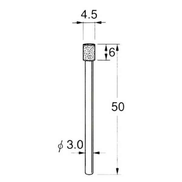 日本精密機械工作（株） 機械研削用軸付電着ダイヤモンド砥石 軸径φ3 D 機械研削用軸付電着ダイヤモンド砥石 D5345