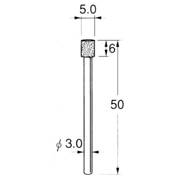 日本精密機械工作（株） 機械研削用軸付電着ダイヤモンド砥石 軸径φ3 D 機械研削用軸付電着ダイヤモンド砥石 D5350