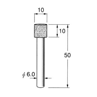 日本精密機械工作（株） 機械研削用軸付電着ダイヤモンド砥石 軸径φ6 D 機械研削用軸付電着ダイヤモンド砥石 D5610