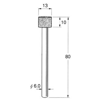 日本精密機械工作（株） 機械研削用軸付電着ダイヤモンド砥石 軸径φ6 D 機械研削用軸付電着ダイヤモンド砥石 D5613