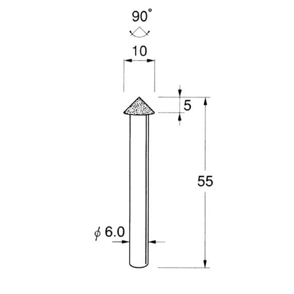 日本精密機械工作（株） 機械研削用軸付電着ダイヤモンド砥石 軸径φ6 D 機械研削用軸付電着ダイヤモンド砥石 D5821