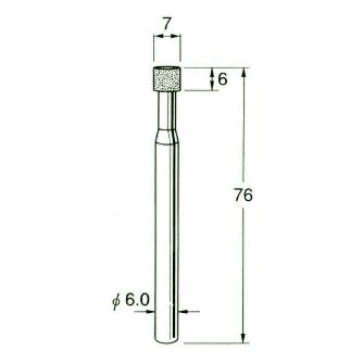 日本精密機械工作（株） 機械研削用レジンボンド軸付ダイヤモンド砥石 軸径φ6 D レジンボンド軸付ダイヤモンド砥石 D6207