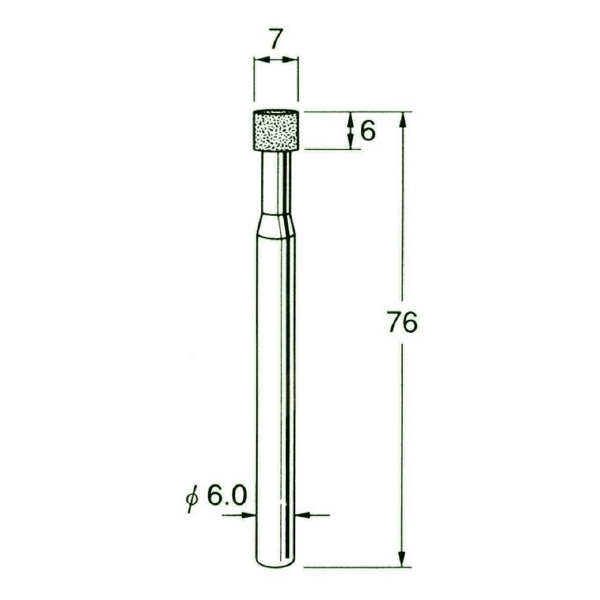 日本精密機械工作（株） 機械研削用レジンボンド軸付ダイヤモンド砥石 軸径φ6 D レジンボンド軸付ダイヤモンド砥石 D6207