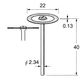 日本精密機械工作（株） 電着ダイヤモンドディスク 両面電着 軸径φ2.34 D 電着ダイヤモンドディスク　両面電着 D9321