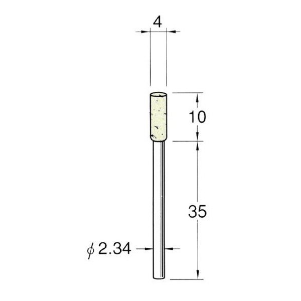 日本精密機械工作（株） 軸付フェルトバフ ソフト 軸径φ2.34 F 軸付フェルトバフ　ソフト　５本 F1104