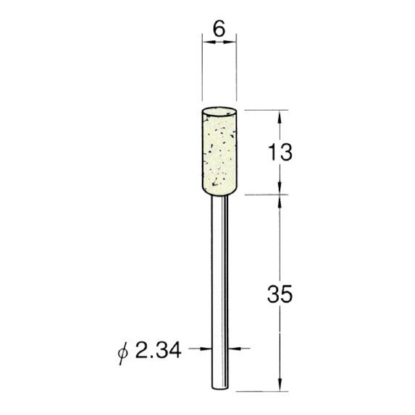 日本精密機械工作（株） 軸付フェルトバフ ソフト 軸径φ2.34 F 軸付フェルトバフ　ソフト　５本 F1106