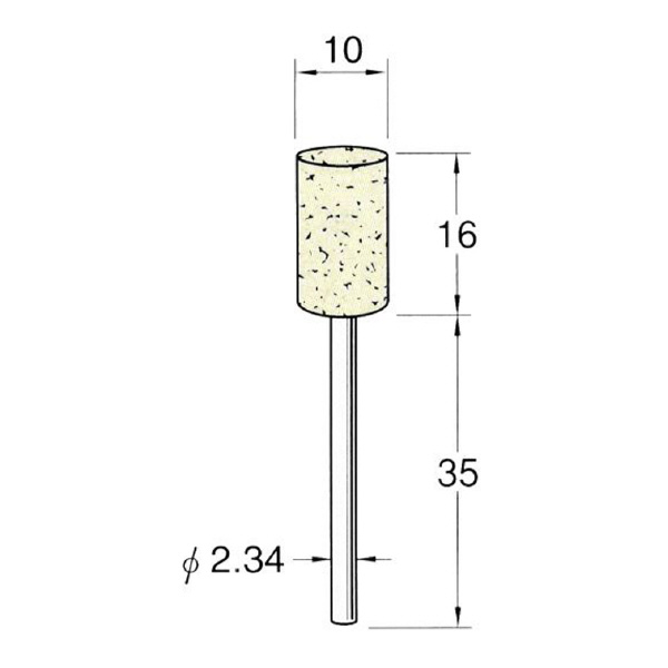 日本精密機械工作（株） 軸付フェルトバフ ソフト 軸径φ2.34 F 軸付フェルトバフ　ソフト　５本 F1110