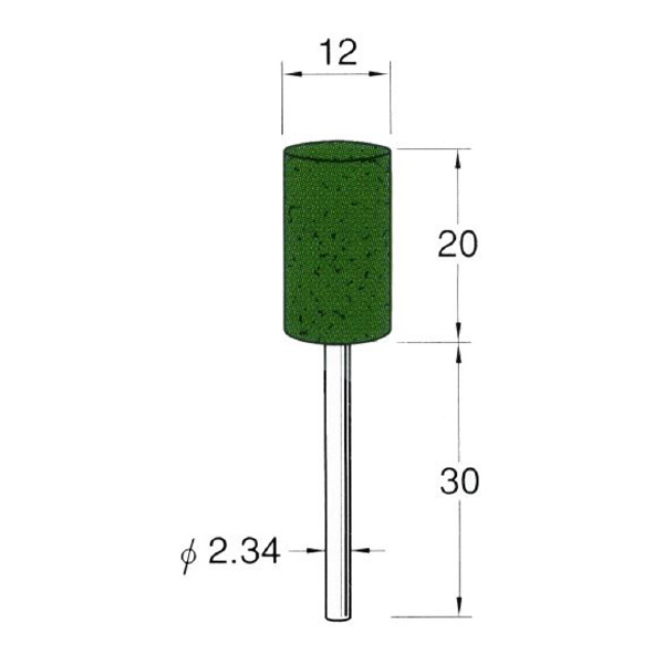 日本精密機械工作（株） 軸付フェルトバフ 酸化クロム 軸径φ2.34 F 軸付フェルトバフ　酸化クロム　５本 F1312
