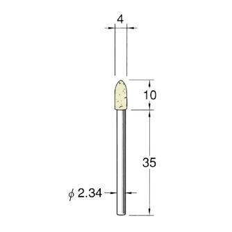 日本精密機械工作（株） 軸付フェルトバフ ソフト 軸径φ2.34 F 軸付フェルトバフ　ソフト　５本 F1504