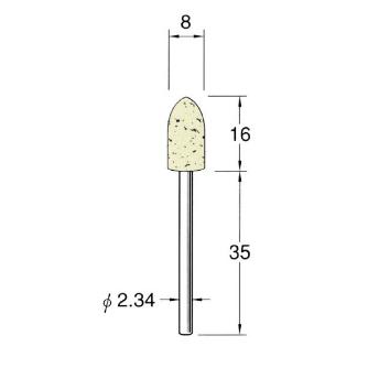 日本精密機械工作（株） 軸付フェルトバフ ソフト 軸径φ2.34 F 軸付フェルトバフ　ソフト　５本 F1508